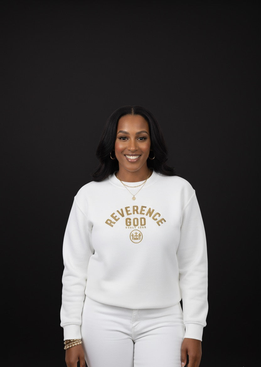 Reverence God Gold-Ivory Majesty Crewneck