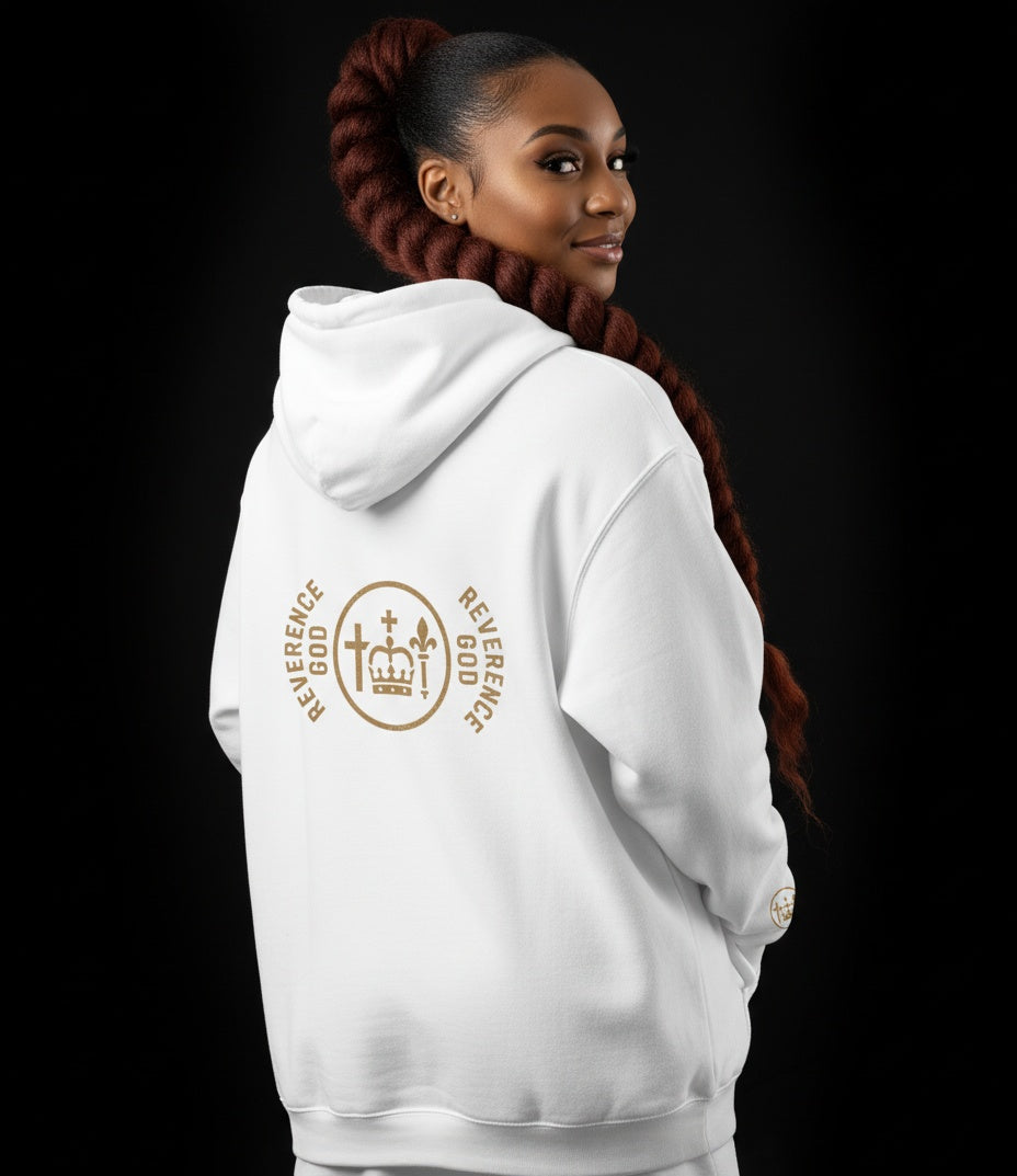 Reverence God Umbrella Gold-Ivory Organic Hoodie